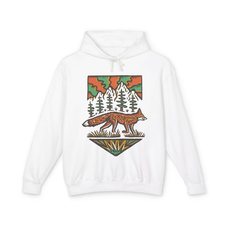 Fox Comfrt Colors Unisex Sweatshirt, Cozy Hoodie for Outdoors, Gift for Nature Lovers, Autumn Apparel, Eco-Friendly Fashion image 2