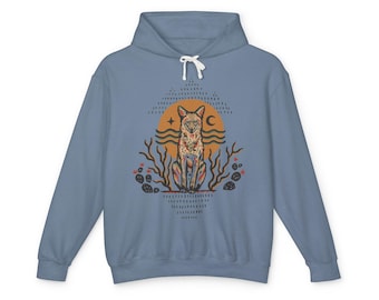 Desert Coyote Comfrt Colors Unisex Lightweight Hooded Sweatshirt | Perfect for Outdoor Lovers, Gifts for Fall