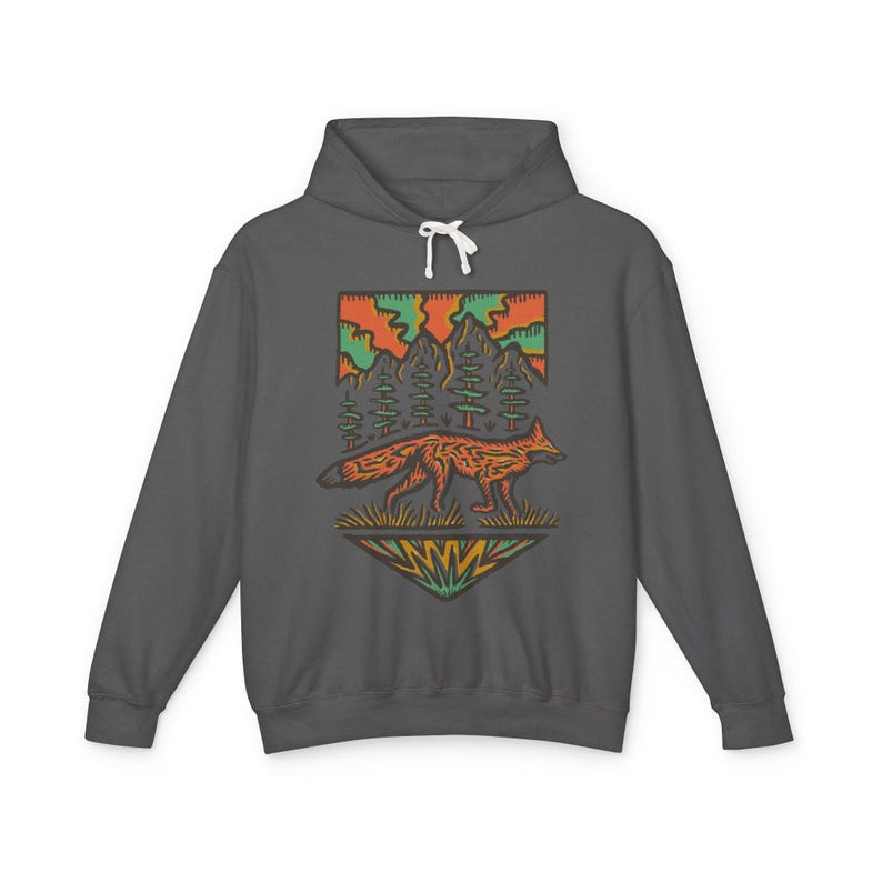 Fox Comfrt Colors Unisex Sweatshirt, Cozy Hoodie for Outdoors, Gift for Nature Lovers, Autumn Apparel, Eco-Friendly Fashion image 4