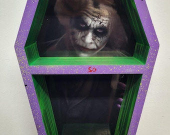 El ataúd con temática del Joker
