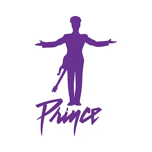 Prince Rogers Nelson Silhouette with name Vinyl Decal - Buy 1 Get 1 Free