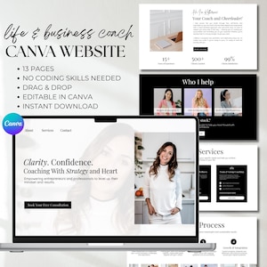 Canva Coaching Website Template: Sales Page & Landing Page (PDF Download)