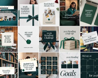 2026 New Year Trendy Bookstagram Canva Carousel Template Bookish Content Creator Book Influencer Author Instagram Booktok Instagram Post