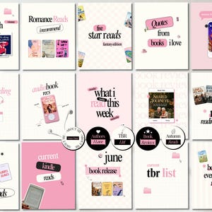 Bookstagram Template Posts Author Template Book Review Template Bookish Instagram Carousel Bookstagram Canva Bundle