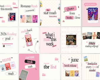 Bookstagram Template Posts Author Template Book Review Template Bookish Instagram Carousel Bookstagram Canva Bundle