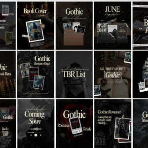 Gothic Romance Instagram Carousel Templates (Digital Download) Gothic Romance Bookstagram Template Bookish Canva Instagram Carousel Post Booktok Gothic Social Media Book Lover Gothic Vintage Noir