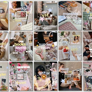 Viral Bookstagram Template Trendy Lifestyle Instagram Carousel Posts Author Book Review Template Bookish Instagram Pink Post Romance Reader