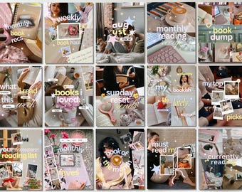 Viral Bookstagram Template Trendy Lifestyle Instagram Carousel Posts Author Book Review Template Bookish Instagram Pink Post Romance Reader