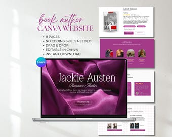 Modello di sito web per autori di romanzi rosa: Landing page di marketing per libri con Canva (download digitale)