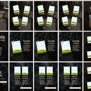 May include: A collection of promotional images for Gothic romance books. The images feature book covers, text overlays, and stylized backgrounds. The text includes phrases like "All Time Favorite Gothic" and "Romance Reads."