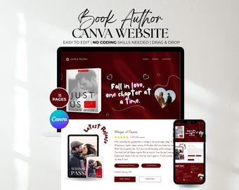 Romance Author Website Canva Template: Book Marketing Landing Page (Digital Download)