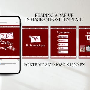 2025 Reading Recap Bookstagram Carousel Template Year-end Reading Wrap ...