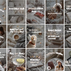 Cozy Christmas Bookstagram Template Bookish Instagram Booktok Social Media Holiday Book Lover Instagram Christmas Instagram Canva Winter