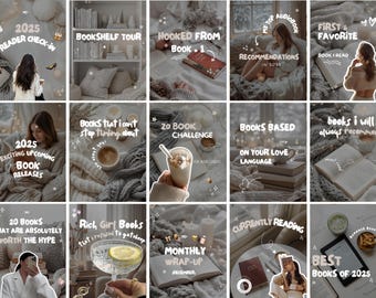 Cozy Christmas Bookstagram Template Bookish Instagram Booktok Social Media Holiday Book Lover Instagram Christmas Instagram Canva Winter