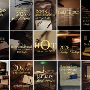 Poetcore Bookstagram Carousel Canva Template Dark Academia Bookish Instagram Classic Literature Reading Wrap Up Moody Book Content Creator