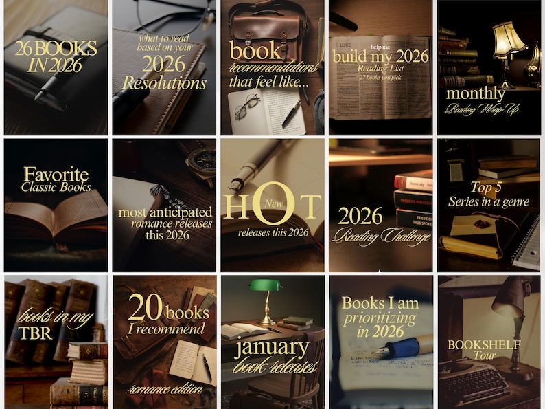 Poetcore Bookstagram Carousel Canva Template Dark Academia Bookish Instagram Classic Literature Reading Wrap Up Moody Book Content Creator