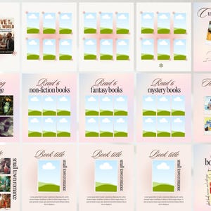 Kit de posts românticos em carrossel para Bookstagram em tons pastel, modelos modernos para BookTok, rastreador de leitura editável e kit de resenhas de livros. imagem 8