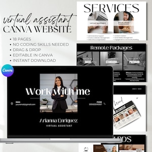 Social Media Manager Canva Portfolio Website SMM Branding Sales Page Portfolio Template Social Media Manager Website Template Canva