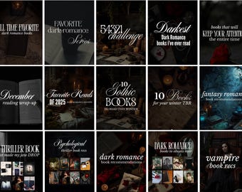 Dark Bookstagram Carousel Template Bookish Canva Template Dark Romance Instagram Post Booktok Gothic Social Media Book Lover Vintage Noir
