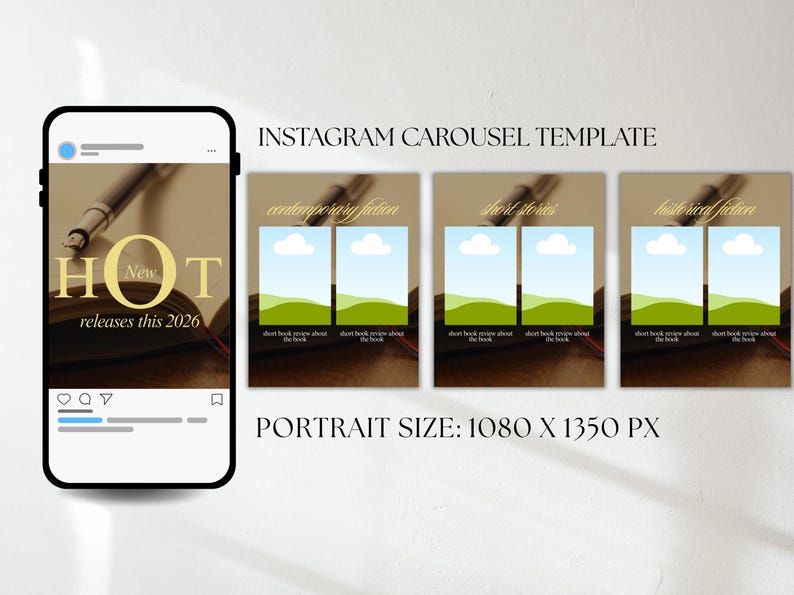 poetcore bookstagram carousel template