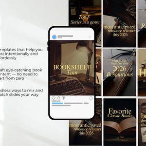 moody bookish canva template