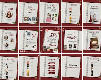Plantilla de carrusel de lectura de Bookstagram 2025, resumen de lectura estético, carrusel de Instagram, reseña de libro editable en Canva, estadísticas de lectura