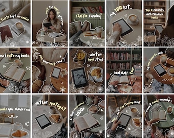 Viral Aesthetic Bookstagram Carousel Template Booktok Instagram Post Bookstagram Canva Template Book Lover Social Media Book Author Carousel