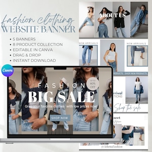 Website Banner Tshirt Business Shopify Banner Template Website Banner Clothing Ecommerce Website Fashion Shopify Store Banner Kit Website