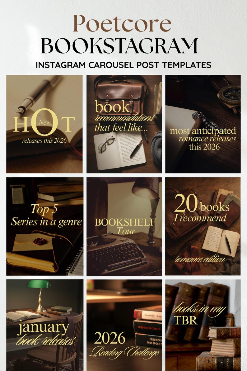 aesthetic bookstagram canva posts