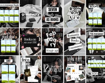 Dark Romance Bookstagram Template Canva Carousel Moody Aesthetic Bookish Instagram Posts Book Wrap Up TBR Book Haul Booktok Content Creator