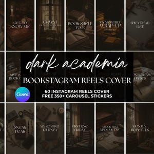 Dark Academia Bookstagram Reel Cover Template Bookish Reel Cover Book Lover Canva Author Marketing Bookish Engagement Social Media Reels IG