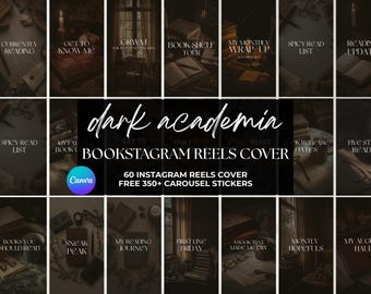 Dark Academia Bookstagram Reel Cover Template Bookish Reel Cover Book Lover Canva Author Marketing Bookish Engagement Social Media Reels IG