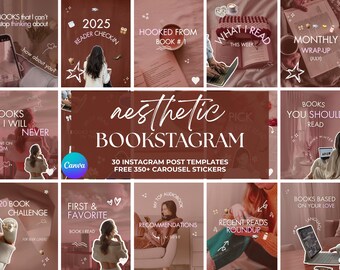 Bookstagram Canva Templates: Author Social Media Posts (Digital Download)
