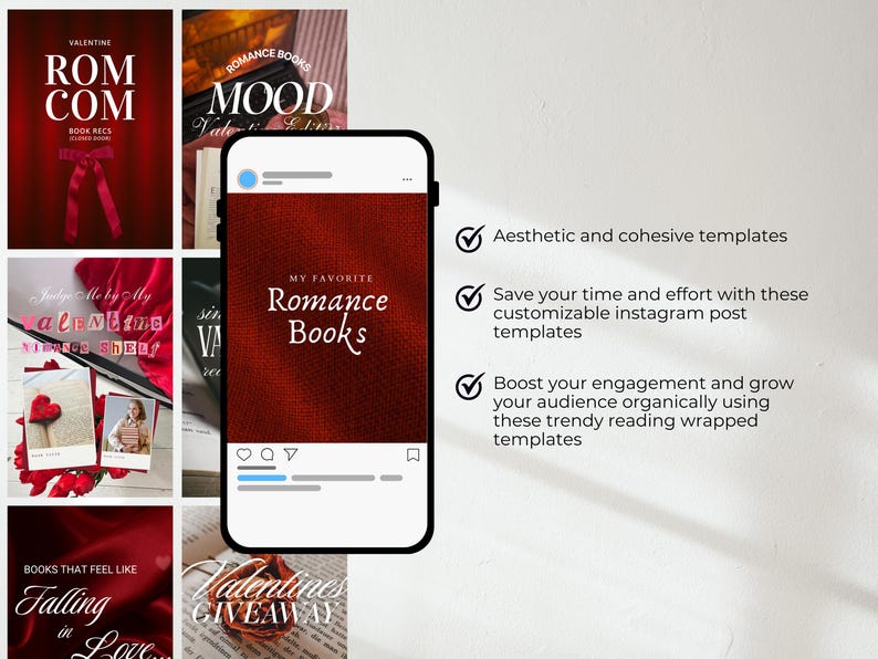 Bookstagram Valentine Carousel Templates Galentines Day Instagram Canva