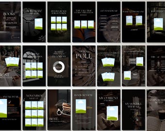 Dark Academia Bookstagram Story-Vorlagen: Booktok & Autorenmarketing (Canva Editierbar)