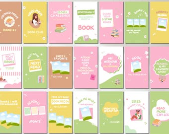 Pastellfärgade Bookstagram-berättelsemallar: Booktok och författarmarknadsföring (digital nedladdning av Canva)