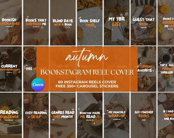 Autumn Bookstagram Reel Covers: Canva Templates (Digital Download)
