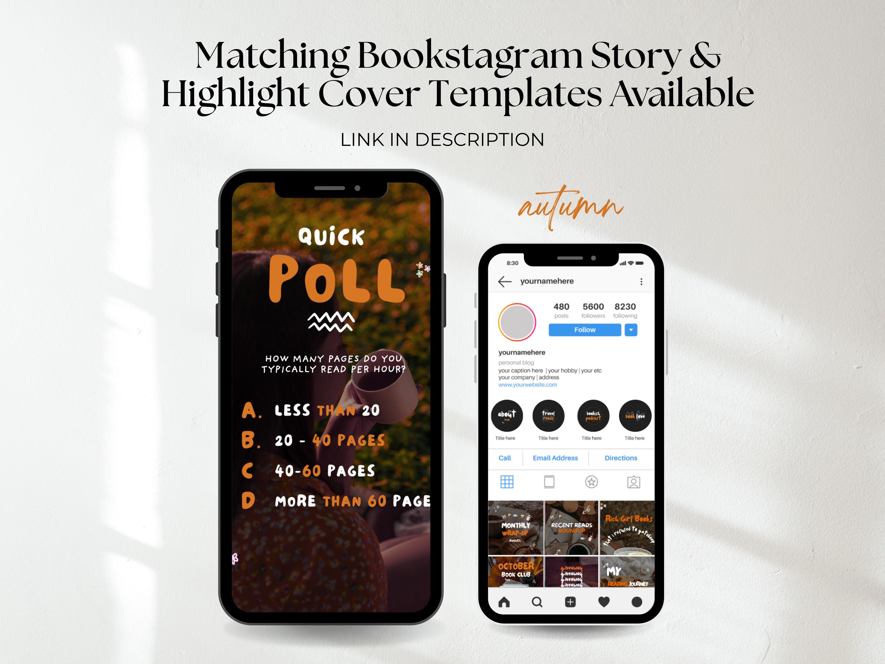 Autumn Bookstagram Carousel Post Template Booktok Instagram Post Cozy ...