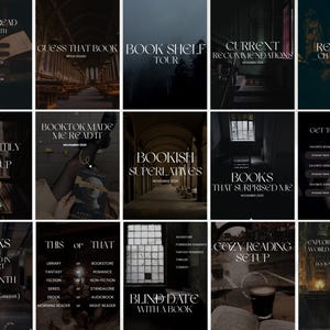 Dark Academia Bookstagram Template Bookish Canva Template Dark Romance Instagram Post Template Booktok Social Media Book Lover Book Author
