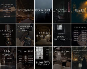 Dark Academia Bookstagram Template Bookish Canva Template Dark Romance Instagram Post Template Booktok Social Media Book Lover Book Author