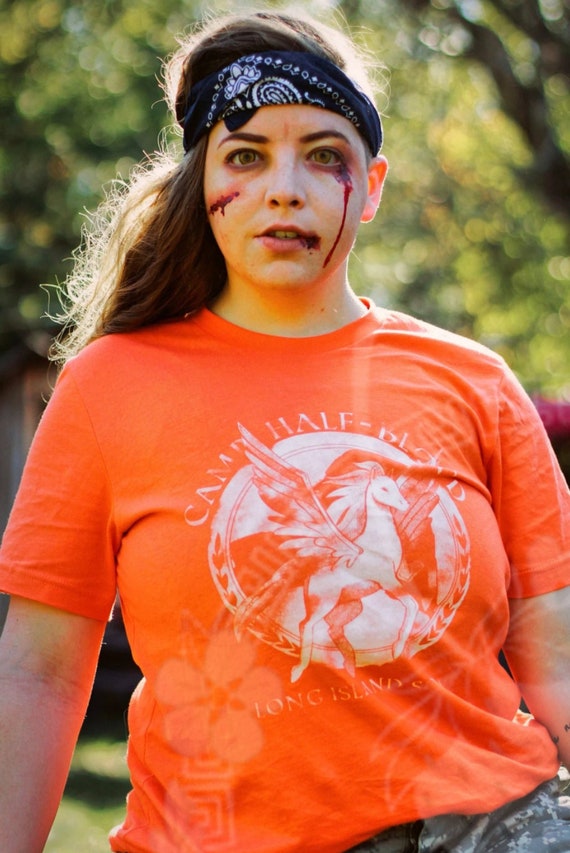 Camp Half Blood Unisex T-shirt. Long Island Sound Greek gods Orange shirt  S-3XL.