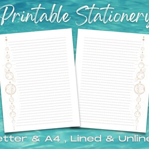 Planets Printable Stationery Set, Printable Stationery Paper, Digital Letter Writing, Printable Journal Paper, Planets Boho Stationary Set