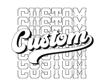 SVG personalizado, svg apilado ondulado personalizado, texto ondulado retro personalizado svg, texto personalizado, fuente ondulada personalizada svg, texto retro svg
