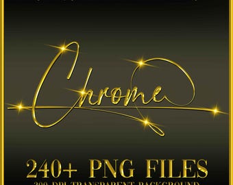 Alfabetos cromados dorados, alfabeto PNG, letras de escritura metálicas, alfabetos con lámina, descarga digital, letras glamurosas