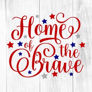 Maison du courageux | svg 4 juillet svg | | svg patriotique Quatrième de juillet | Joyeux 4 juillet | svg/png/dxf