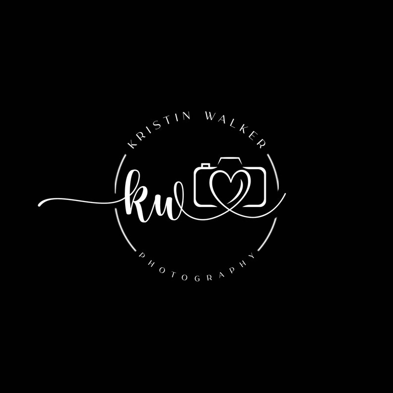 May include: White logo with the text "Kristin Walker Photography" in a circle. The logo features a stylised camera with a heart in the lens.