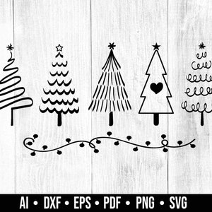Christmas Tree Svg, Hand Drawn svg, Winter Svg, Farmhouse Christmas svg, Hand Drawn Christmas Tree, Pine Tree Svg, ai/dxf/eps/pdf/png/svg