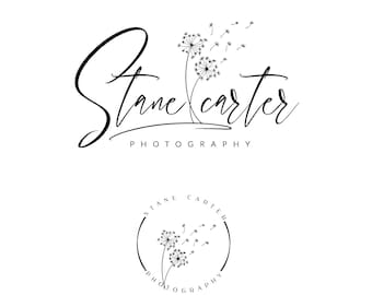 Premade Photography Logo Design, Photography Logo and Watermark, Photographer Logo, Dandelion Logo, Photo Copyright, Signature Logo Set
