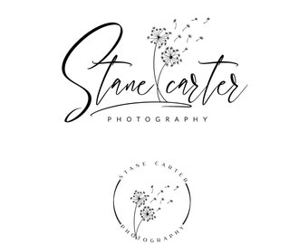 Premade Photography Logo Design, Photography Logo and Watermark, Photographer Logo, Dandelion Logo, Photo Copyright, Signature Logo Set