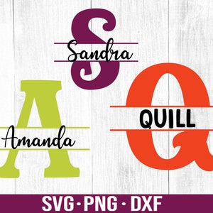 Split Monogramm SVG| Split Monogramm Schrift| Split Alphabet SVG Dateien| Buchstabe Svg| Split Monogramm Rahmen| Digitaler Download| Schnittdateien für Cricut